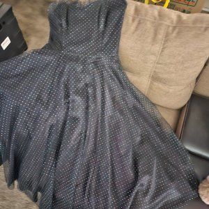 Vintage Black Gunnie Sax Jessica McClintock Sparkly Dress